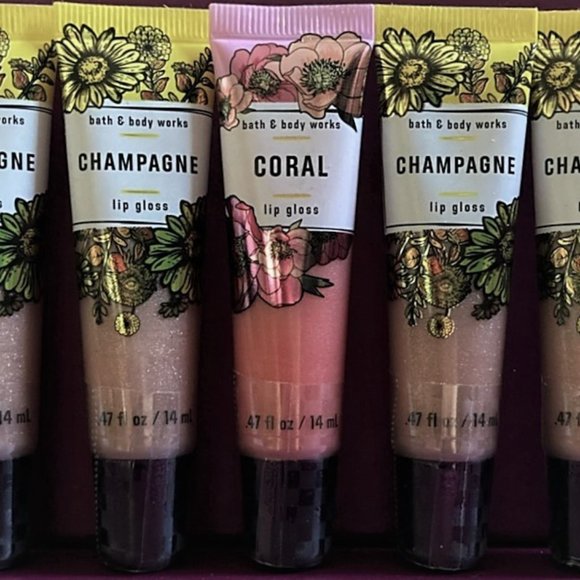 $45 Bath Body Works Lip Glosses 💗 CHAMPAGNE CORAL - Picture 1 of 1